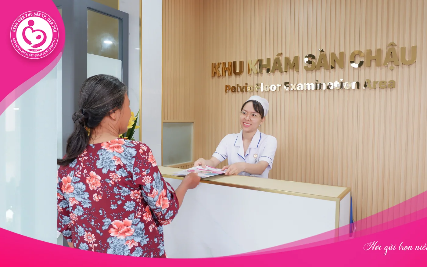 Khu tiếp đón khám sàn chậu tại Bệnh viện Phụ sản TP. Cần Thơ