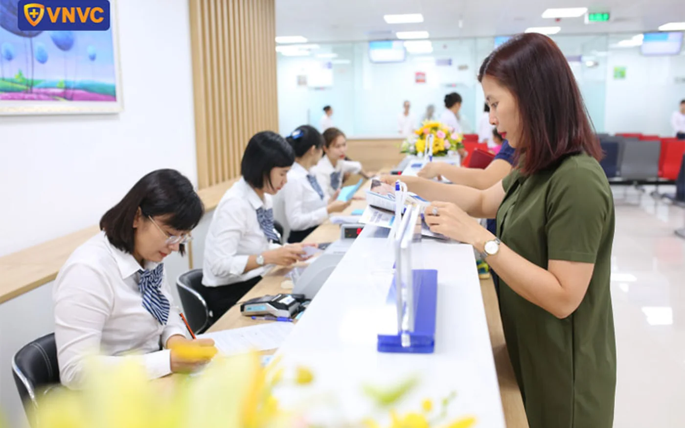 Khu tiếp đón khách hàng tại Trung tâm tiêm chủng VNVC Cần Thơ